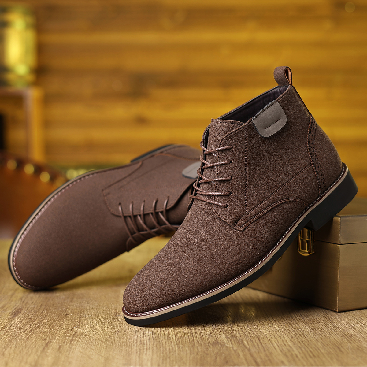 Martin Boots Men's British Style High-top Leather Shoes foto 5
