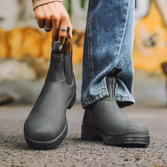 Men's Retro Chunky-Soled Casual Ankle Boots foto 3