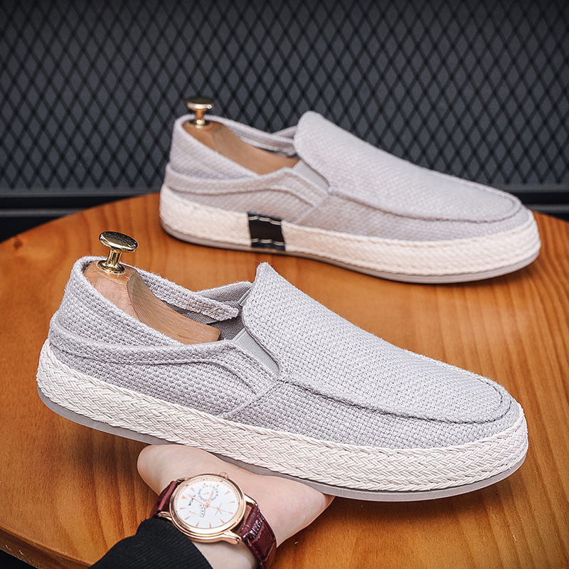 Linen Cloth Slip-on Lofter Casual Canvas Summer Stirrup Heel Men's Shoes foto 3