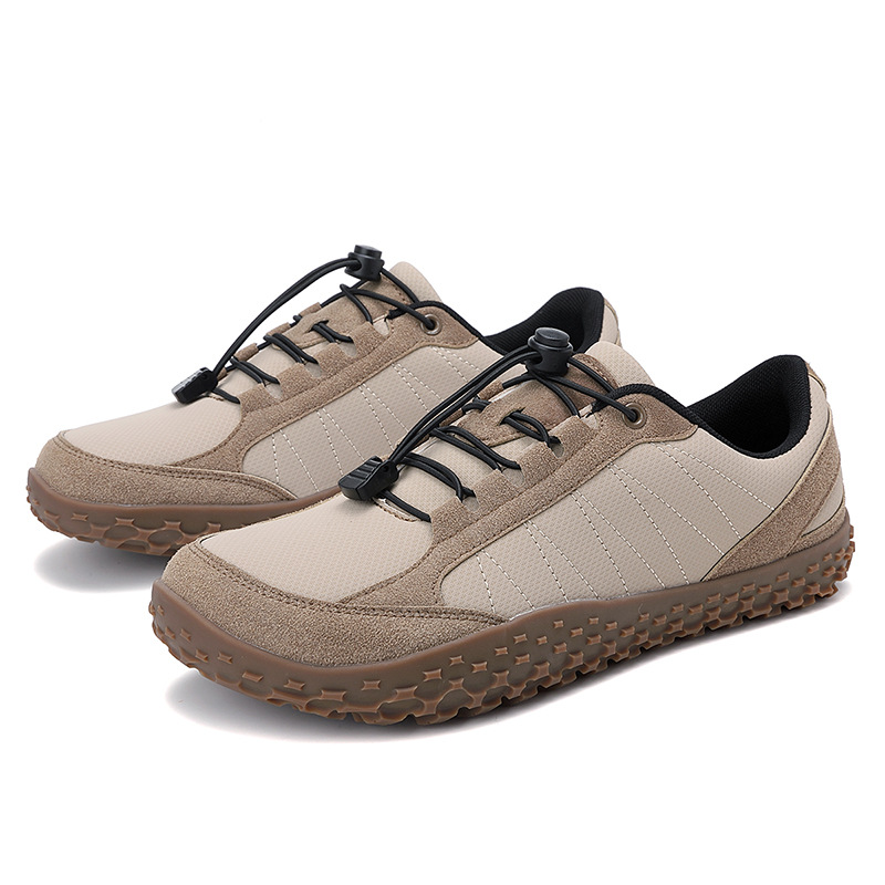 Men's Suede Leather Hiking Shoes Wide Toe Outdoor foto 5