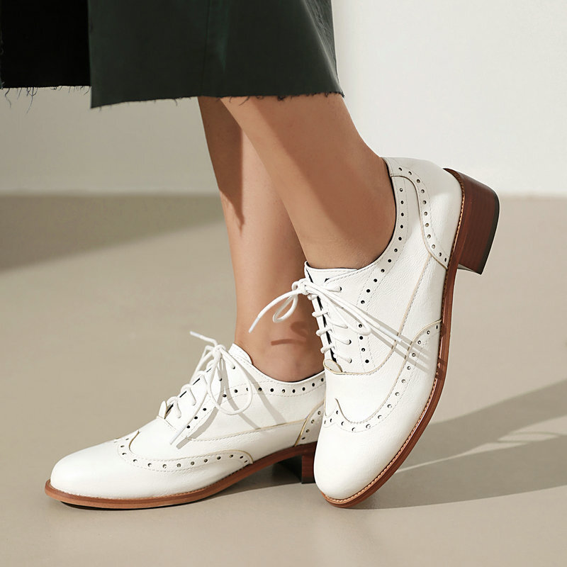 British Retro Oxfords Casual Shoes Lace-up Spring And Autumn Low-top Women foto 3