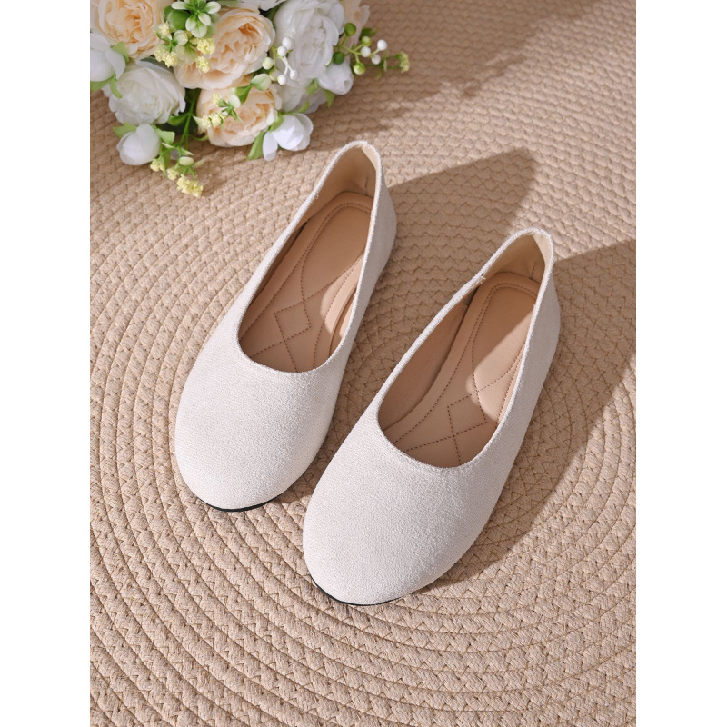 Plus-size Round-toe Suede Low-cut Pumps foto 5