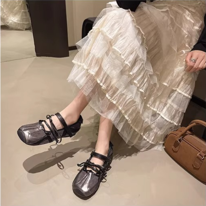 French Style Vintage Mary Jane Ballet Shoes foto 2