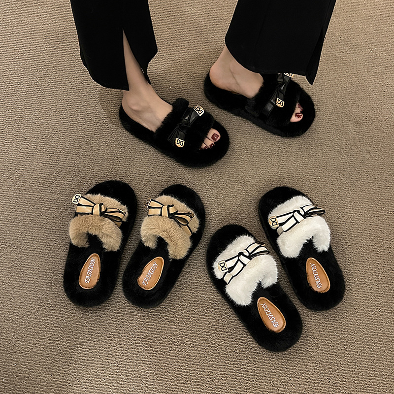 Versatile Furry Cotton Slippers For Womenperfect For Fall And Winter Wear foto 3