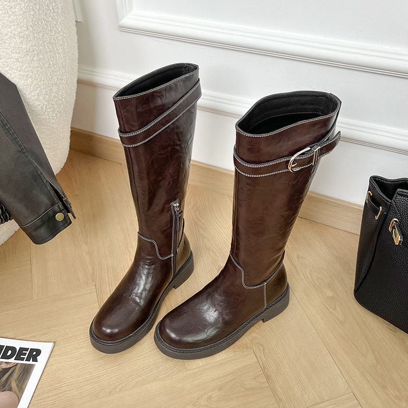 Women's Knee-high Black High-end Martin Boots foto 3