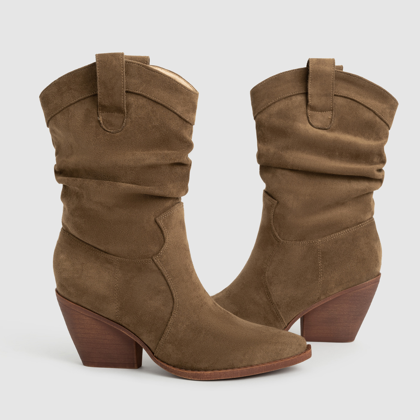 Thick Heel Brown High Heels Women's Ankle Boots foto 4