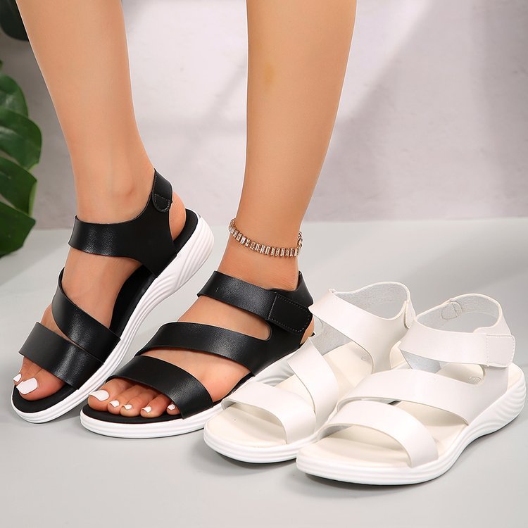 Plus Size Flat Magic Stick One-line Casual Fish Mouth Amazon Cross-border Sandals foto 3