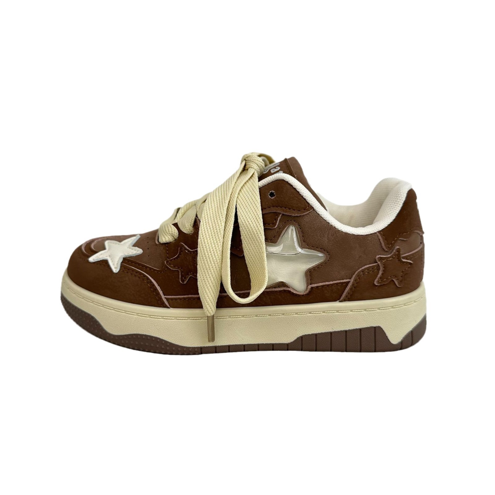 Womens Microfiber Canvas Thick-Soled Casual Sneakers foto 3