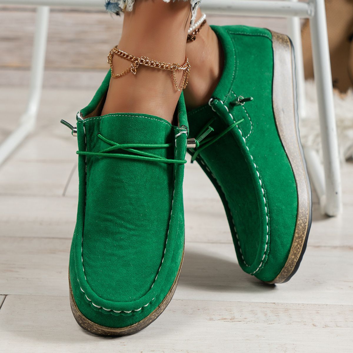 Plus Size Women's Shoes Flat Elastic Band Slip-on Casual Shoes foto 3