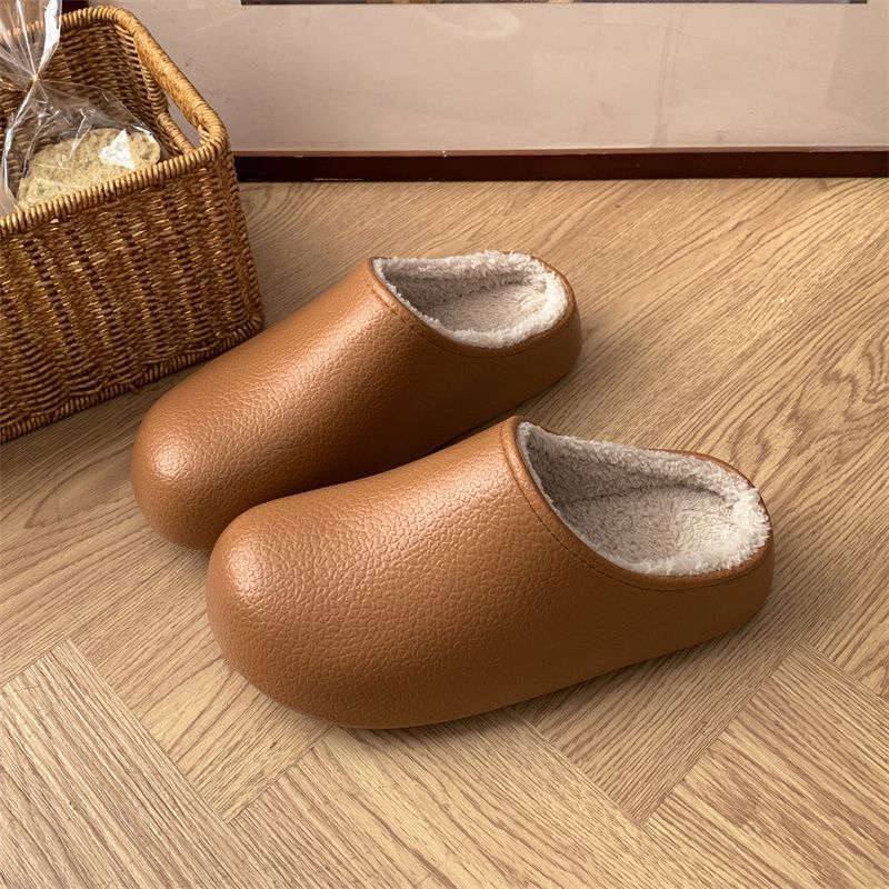 Non Slip Closed Toe Thick Soled Height Increasing Insulated Cotton Slippers foto 5