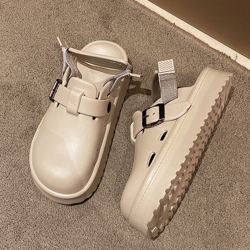 Womens Office Worker Lazy Shoes Height-Enhancing Closed-Toe Sandals foto 3