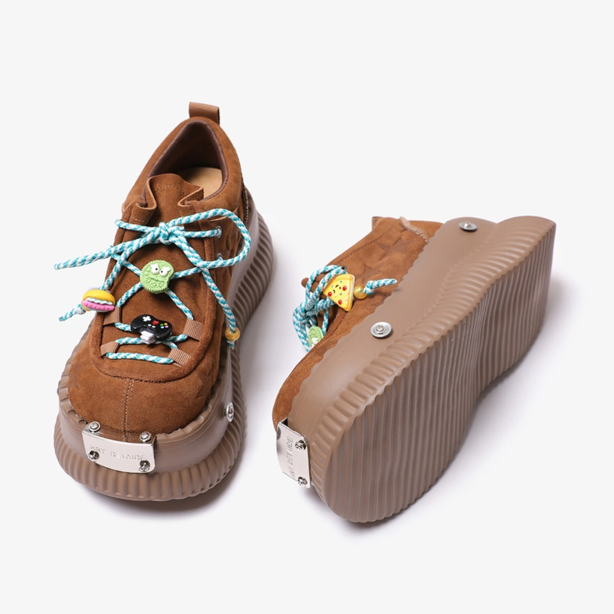 Dopamine Summer Platform Leather Shoes Lace-up Shoes foto 4