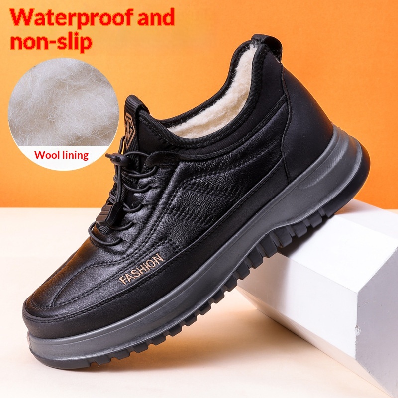 Mens Fleece-Lined Warm Soft-Soled Casual Sneakers foto 5