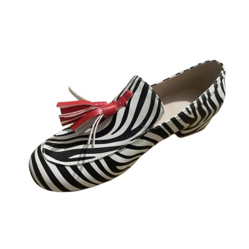 Spring And Autumn Tassel Low Heel Round Head 40-43 Low-cut Plus Size Leopard Print Casual Loafers foto 4