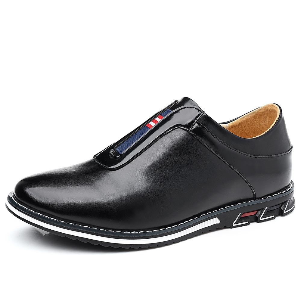 Mens Solid-color Casual Leather Shoes foto 2