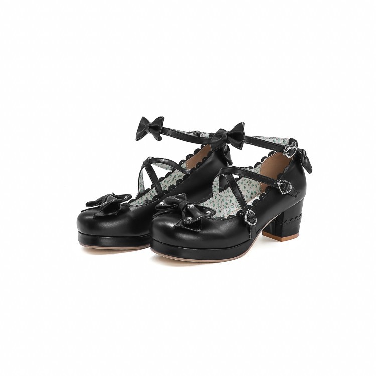Women's Retro Cute Bow-clasp High Heels