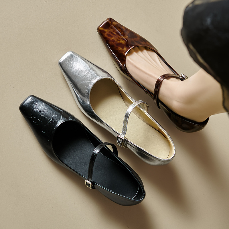 New Women's Low-cut Shoes With A Square Toe And A 3cm Mid-heel foto 4