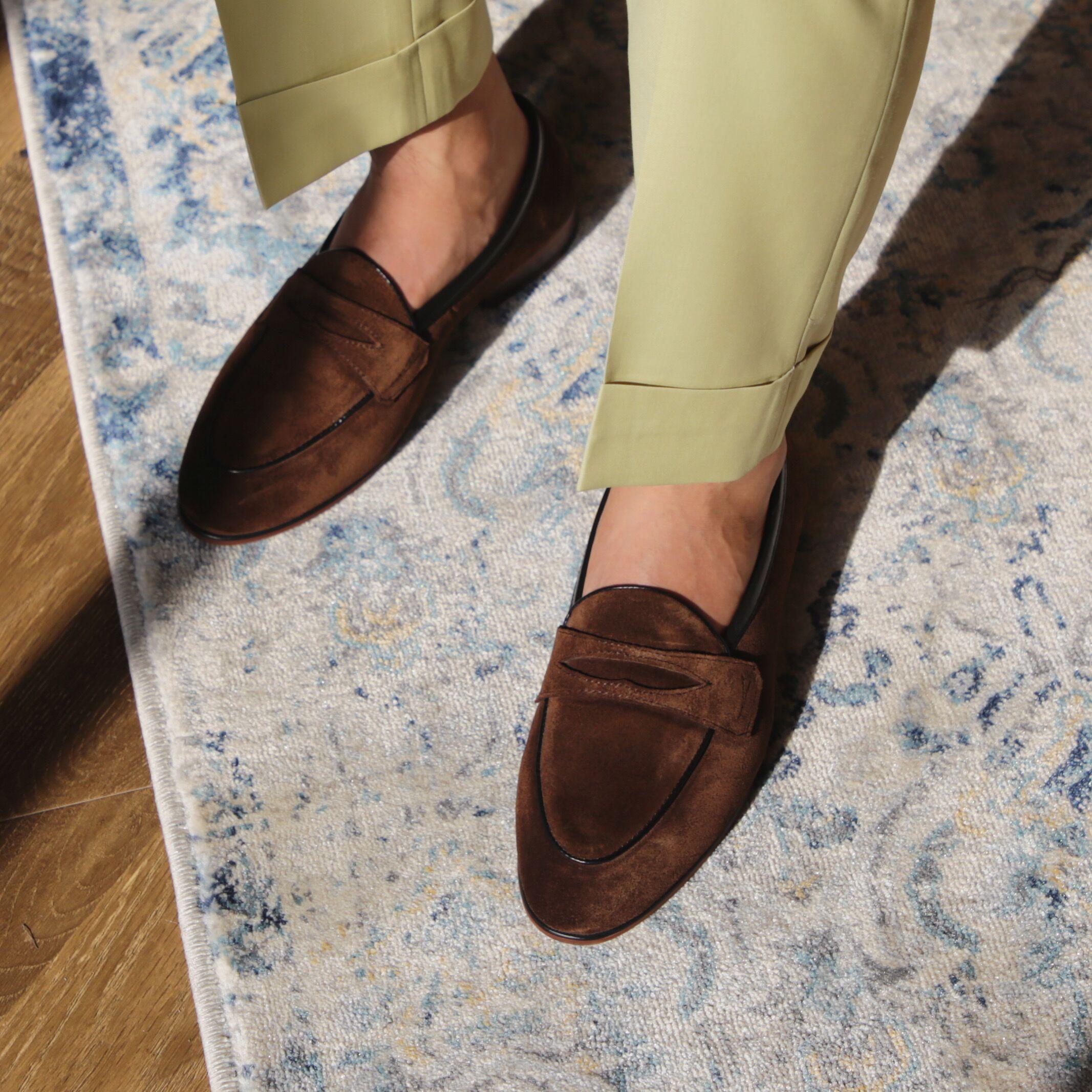 British Style Men's Shoes With Square Toe Suede foto 4