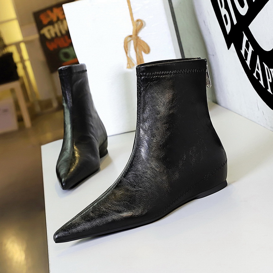 Retro Female Boots Comfortable Low Heel Wedge Hidden Heel foto 3