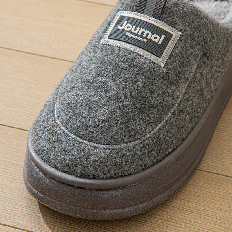 Men's Warm Thickened Bottom Plus Size Cotton Slippers foto 3