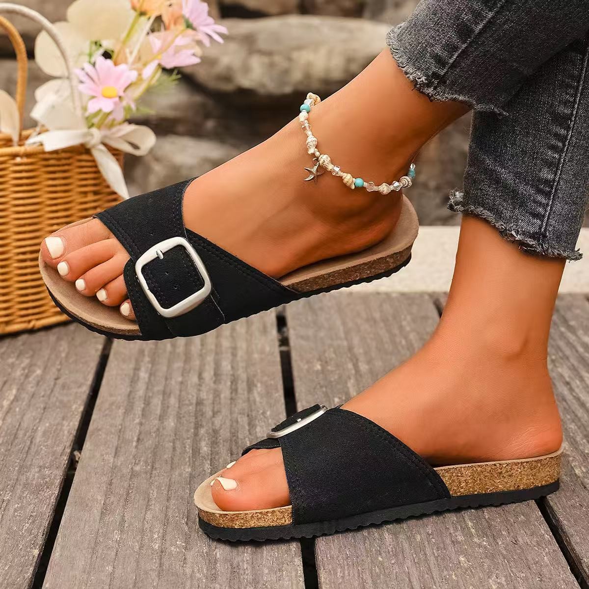 Summer New European And American Fashion Belt Buckle Open Toe Sandals Women foto 3
