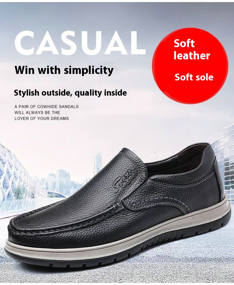 Men's Casual Waterproof Lightweight Leather Shoes foto 4