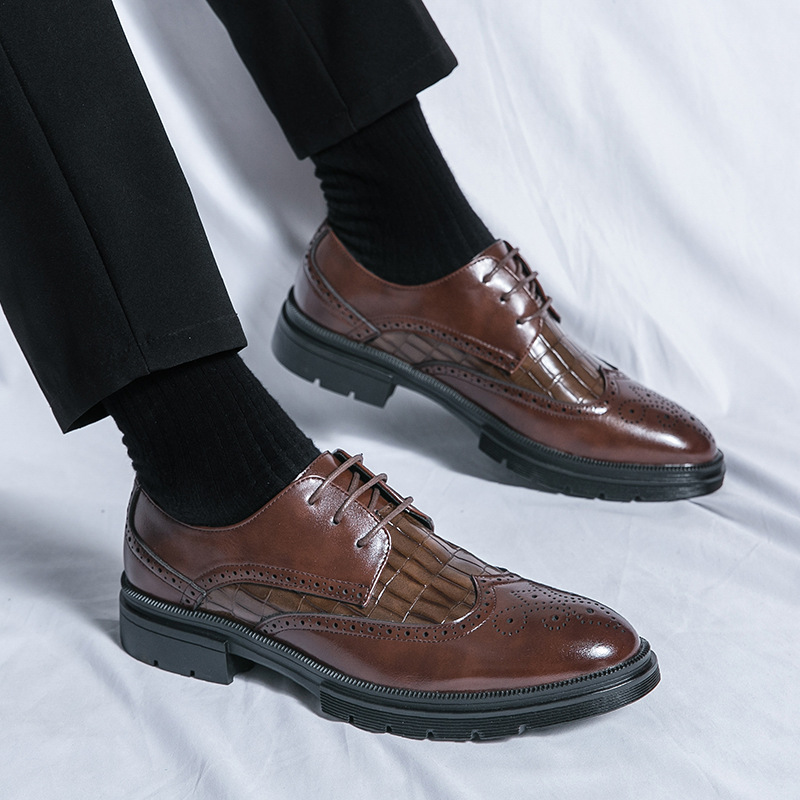 Casual Derby Shoes Men's British Formal Wear Low-top Shoes foto 2