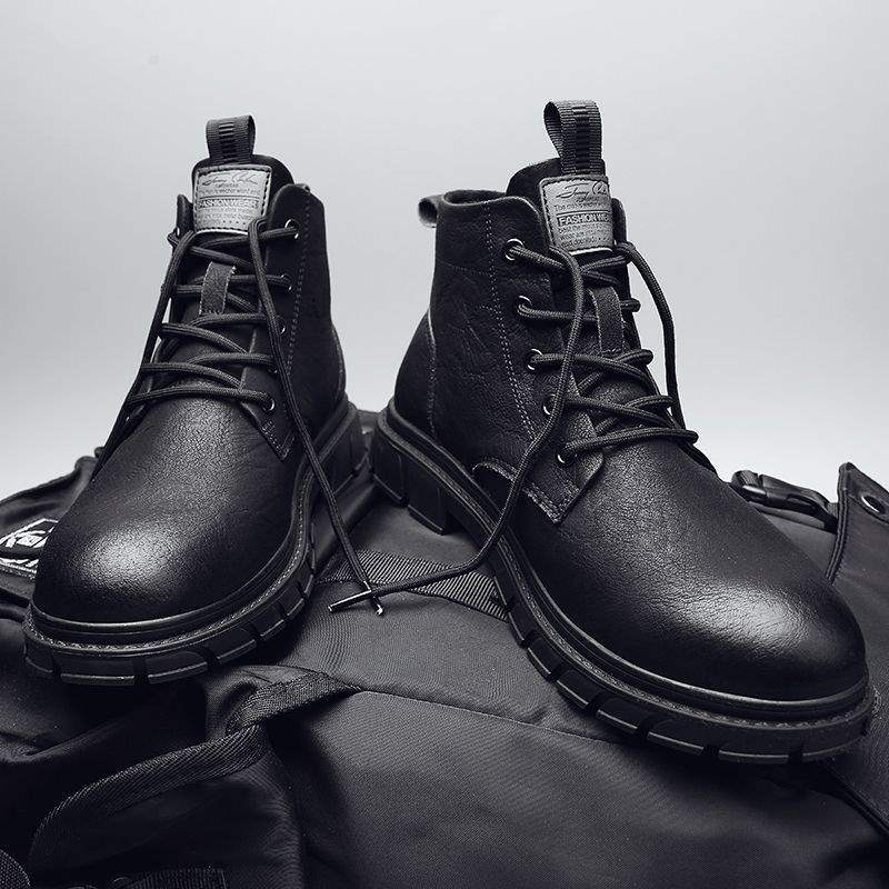 Men's Shoes British Style Tooling Leather Boots foto 3