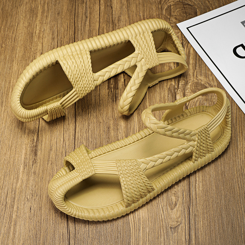 Men's And Women's Same Ethnic Style Straw Sandals foto 4