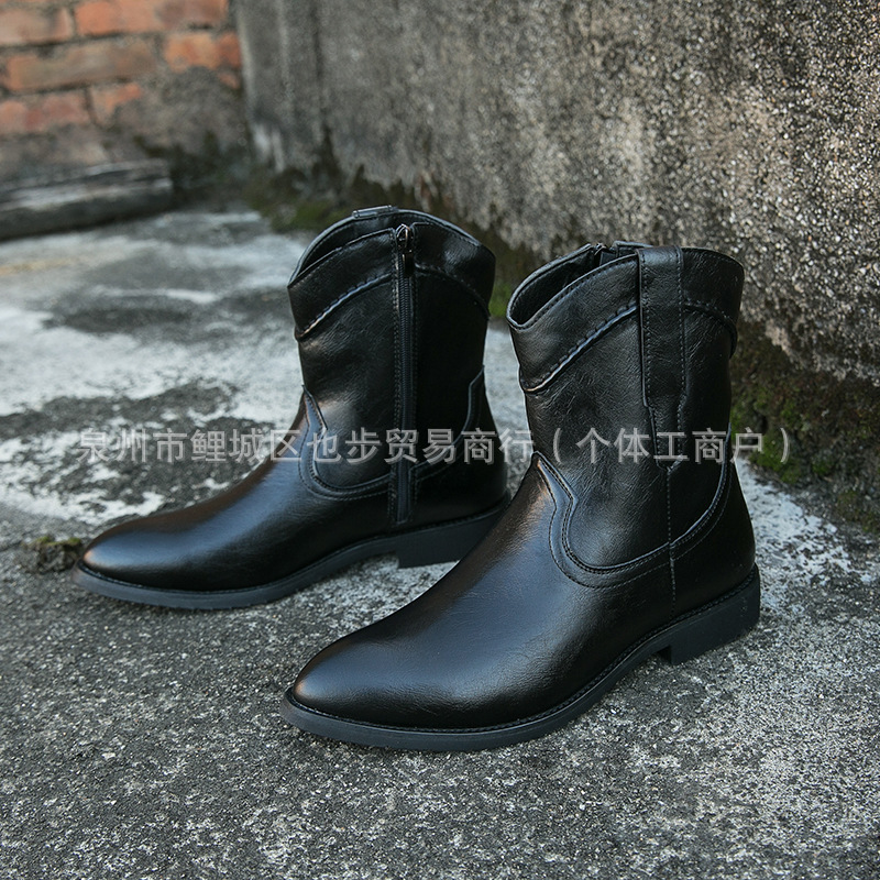 Retro High-top Leather Shoes Ankle Boots Casual foto 4