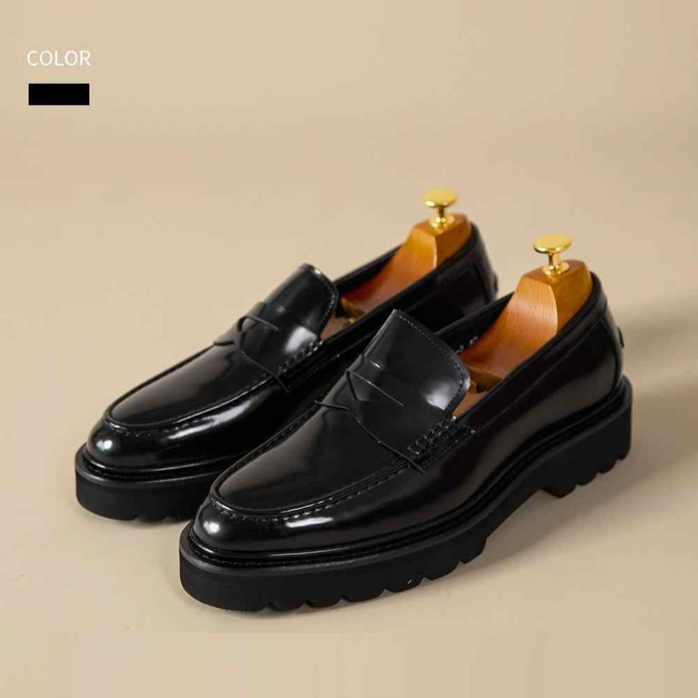 Handmade Slip-on Thick Bottom Increased By Business Casual Leather Shoes foto 2