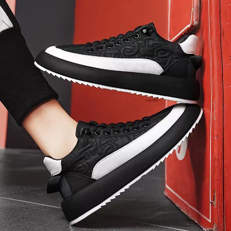 Trendy Color-blocked Sports Shoes Casual Lace Up Sneakers For Men Fashion Comfortable Versatile Thick-soled Walking Running Shoes foto 3