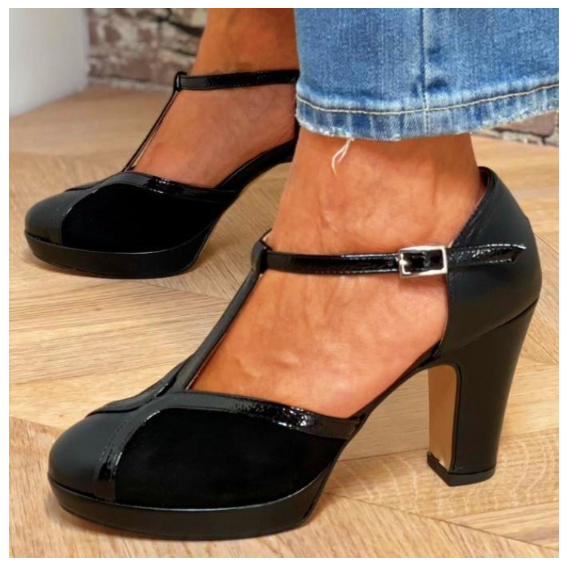 Womens Fashionable High-Heel Round-Toe Plus-Size Pumps foto 5