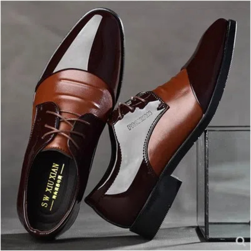 Men's Business Leather Shoes British Style Black foto 5