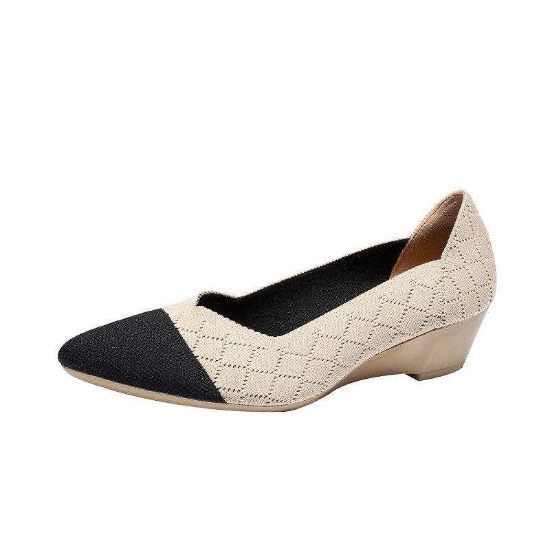 Fashion Casual Wedge Knitted Women Flyknit Casual Shoes foto 4