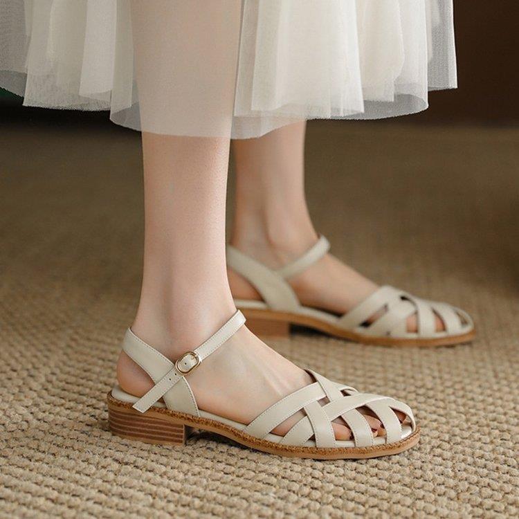 Female Flat Simplicity Word Strap Closed Toe Sandals foto 2