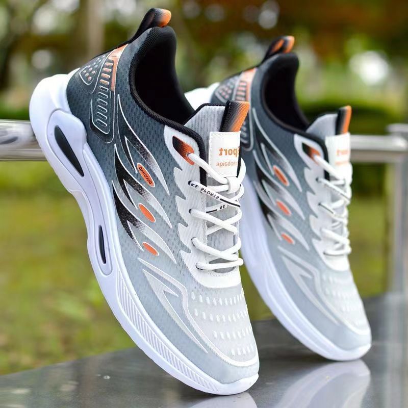 Ice-silk Breathable Trendy Mesh Sports And Casual With Soft Soles Non-slip Mens Running Shoes foto 4