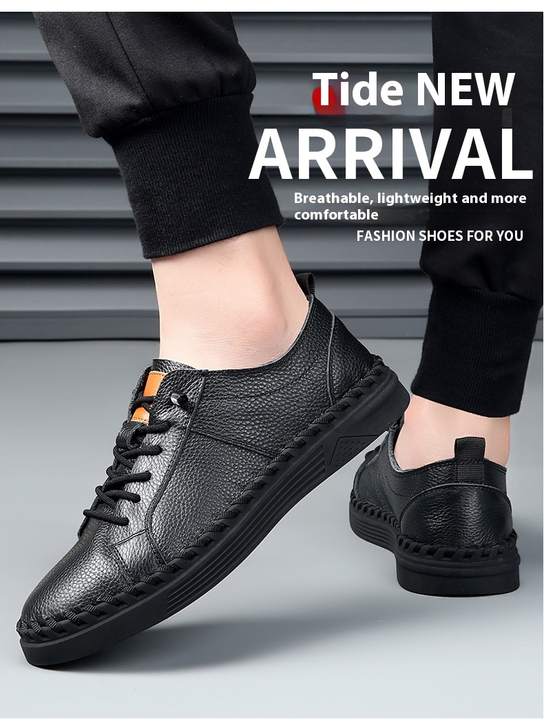 First Layer Soft Cowhide Men's Sneakers Breathable Sweat Absorbing foto 5