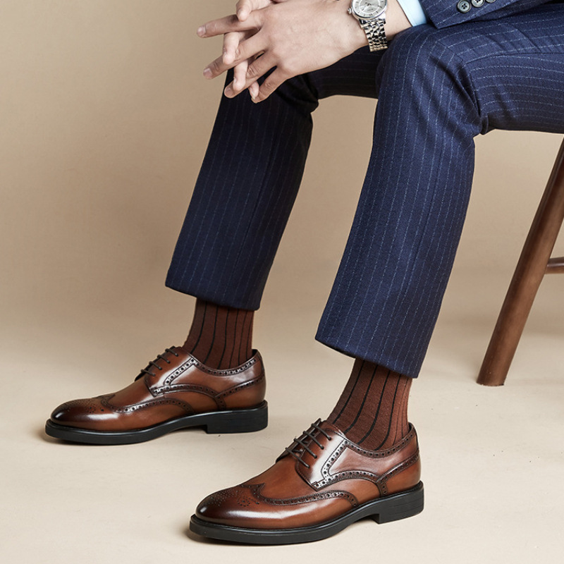 Men's Carving Brogue Business Formal Wear Leather Shoes foto 5