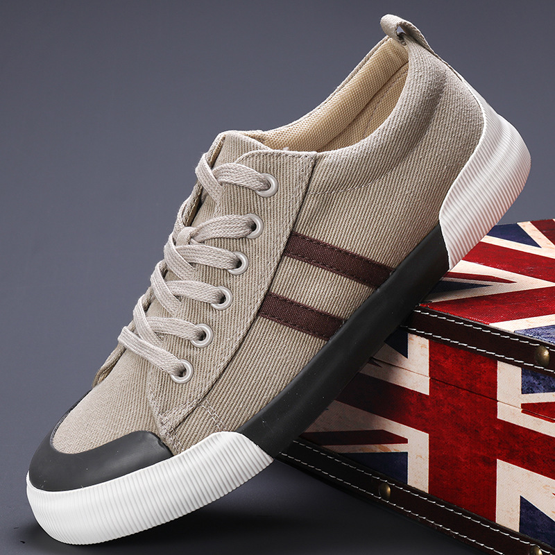 Men's Canvas Shoes Lightweight Breathable All-match Low Top foto 5
