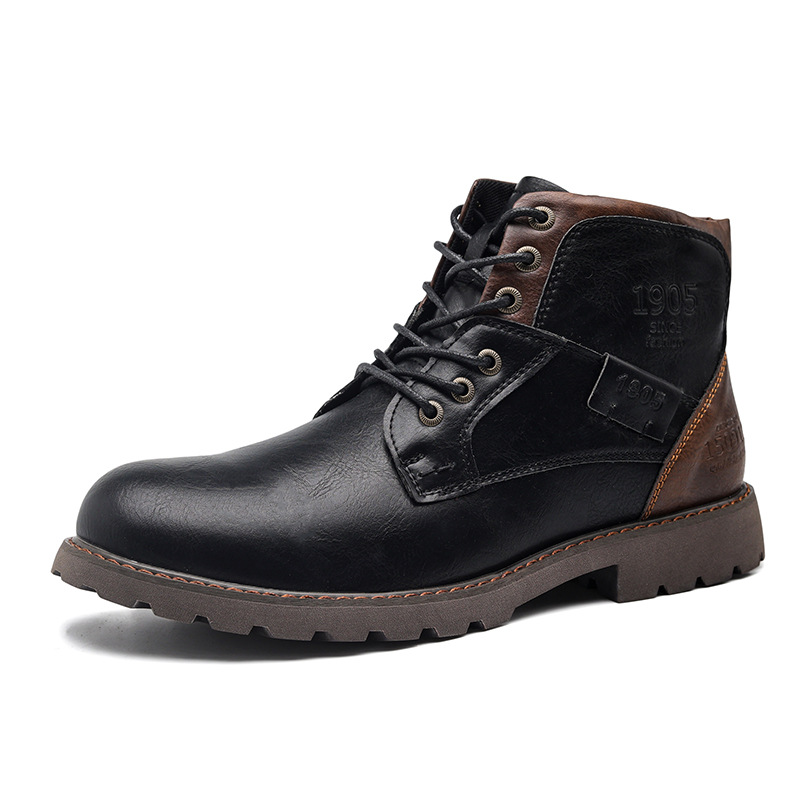 Retro British Style Leather Boots foto 2