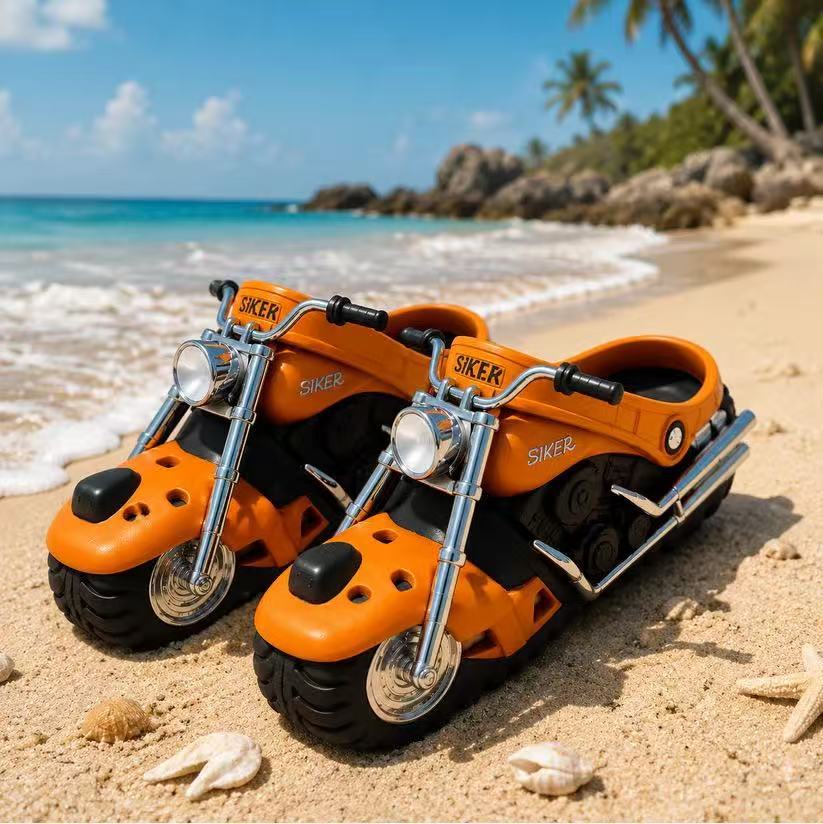 Funny Motorcycle-shaped Slippers Mens Style foto 3