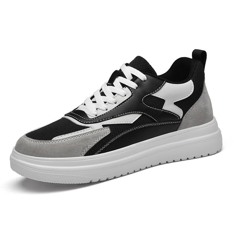 Cowhide Stitching Mesh White Shoes foto 5