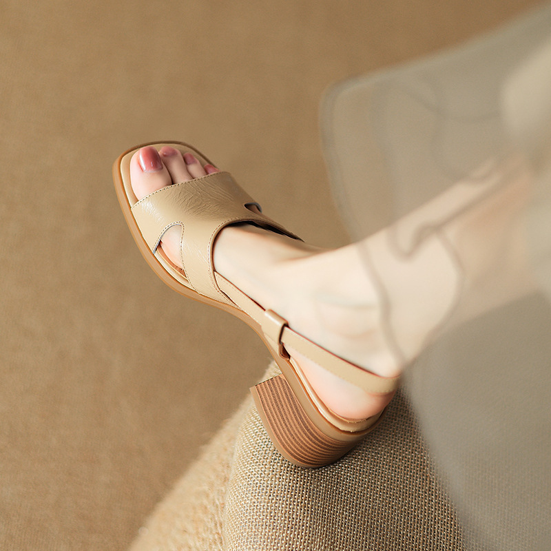 Womens Casual Square-toe Open-toe Sandals foto 2