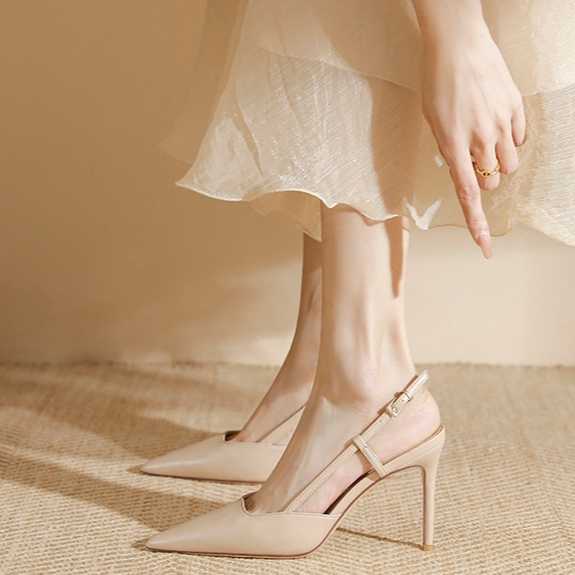 One Line Buckle Toe High-heeled Sandals For Women foto 4
