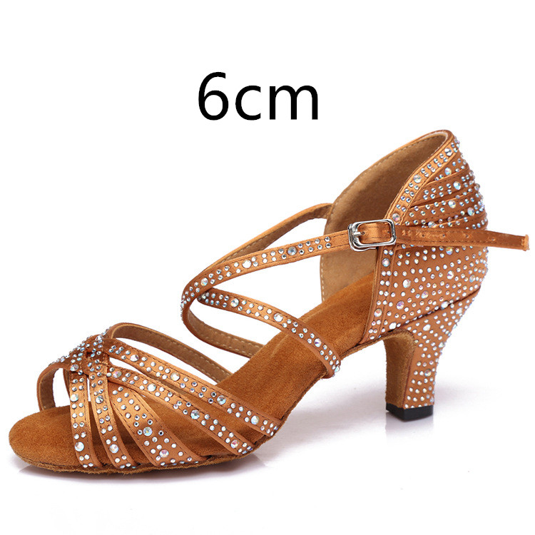 Latin Dance Shoes Hot Drilling Full Drilling Middle Heel foto 5