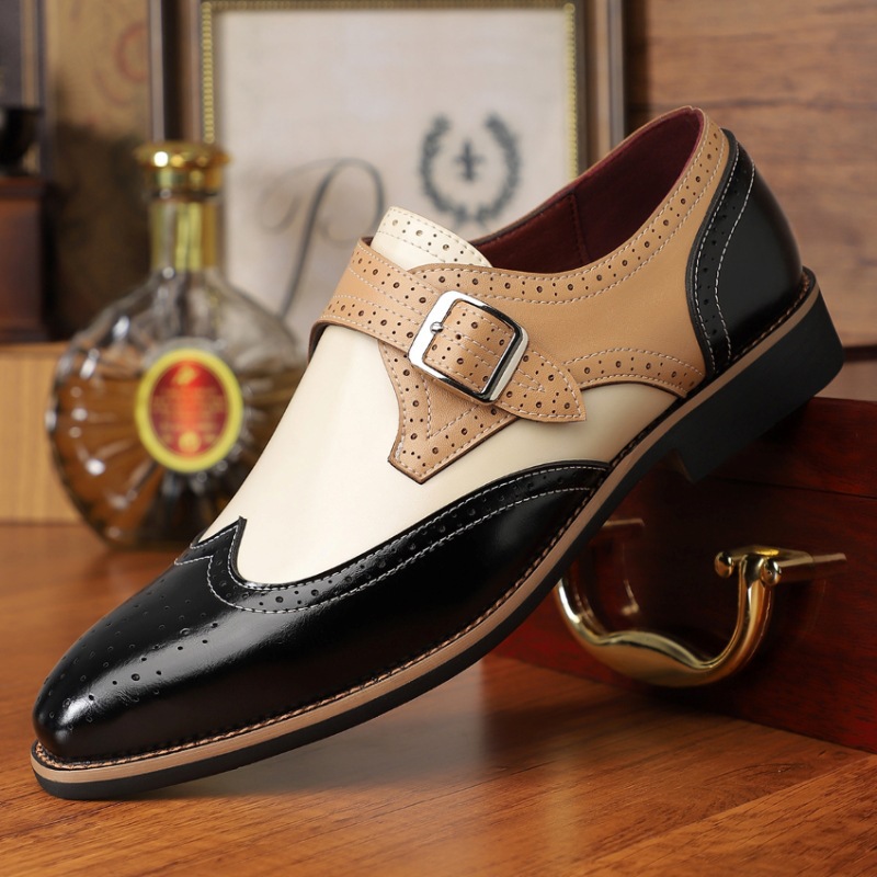 Men's Business Formal Casual Leather Shoes Brogue Carving foto 5