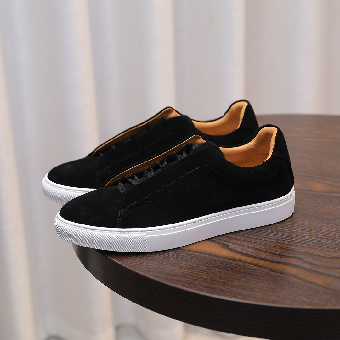 Men's Suede Genuine Leather Versatile Trendy Shoes Black Sports foto 4