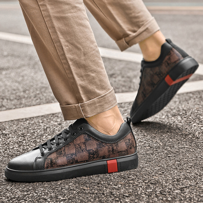 Men's Flat Fashionable Cowhide Casual Shoes foto 4