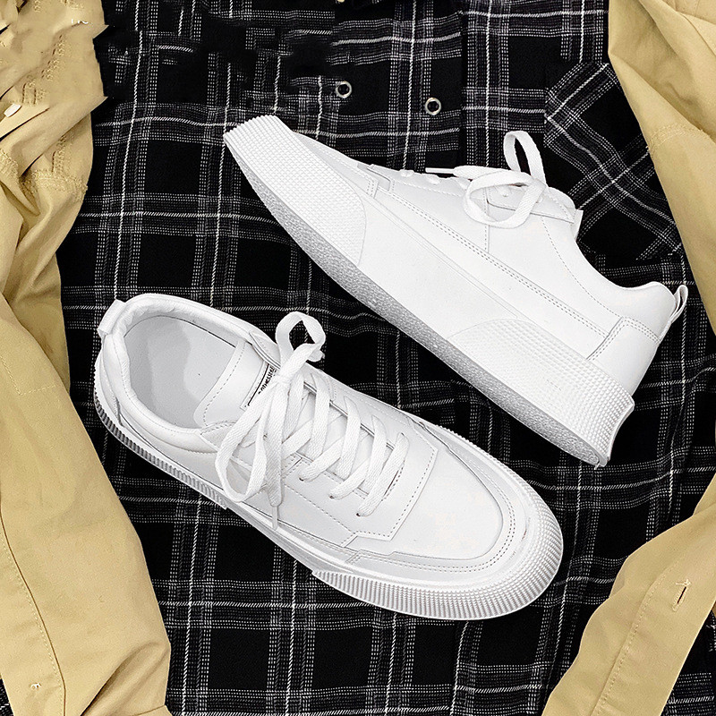 Men's Sports Height Increasing Leisure Solid Color All-match Thick Bottom Board Shoes foto 5